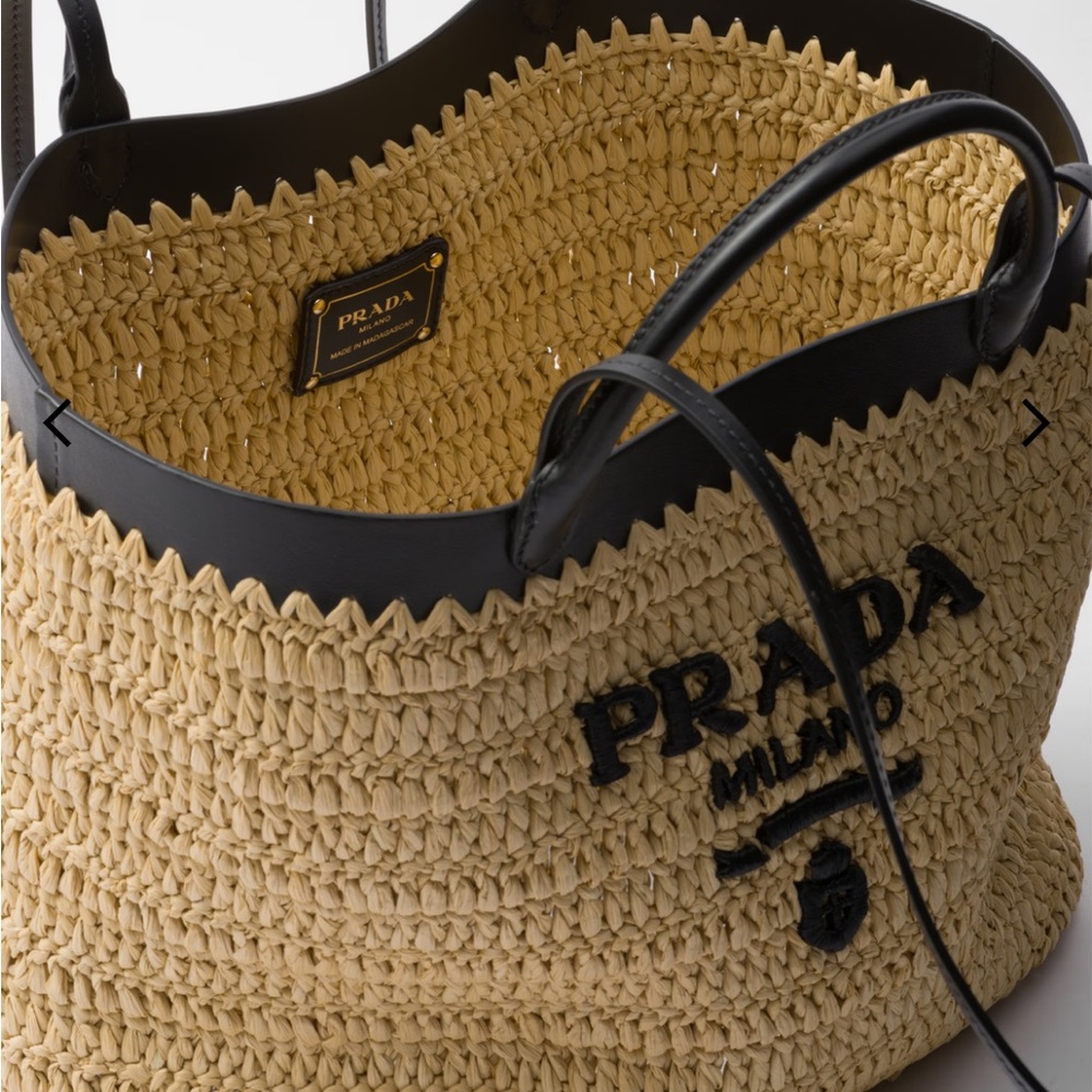 Prada Medium Crochet and Leather Tote Bag - Picture 6 of 12